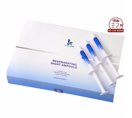 Set tinh chất K Lady Care Regenarating Night Ampoule Hộp 6 ống x 5ml Hỗ trợ dưỡng da ban đêm giúp săn chắc tái tạo trẻ hóa da