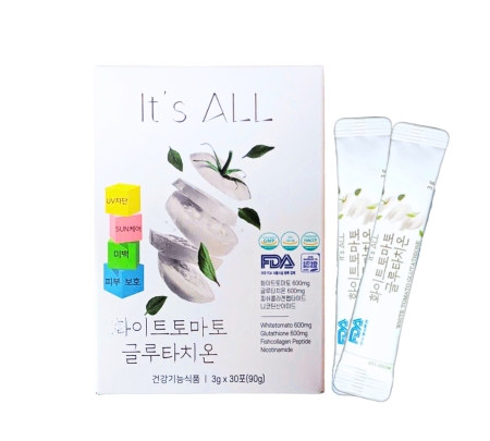 Bột Uống White Tomato Glutathione Hộp 30 Hàn Quốc Gói Bột Cà Chua Trắng Hỗ Trợ Dưỡng Trắng Giúp Chống Nắng