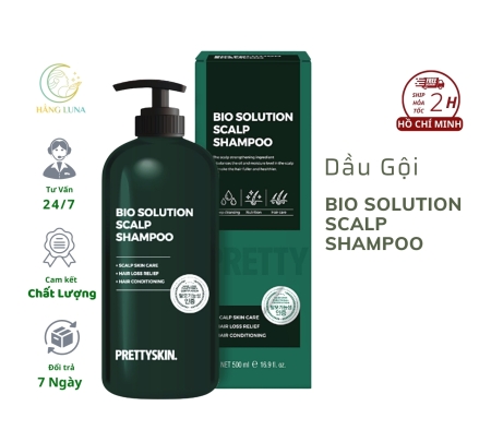 Dầu gội chống rụng tóc PrettySkin Bio Solution Scalp Shampoo 500ml Hàn Quốc, Dầu gội phục hồi Prettyskin