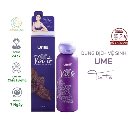 Dung dịch vệ sinh Tía Tô Ume 150ml Việt Nam, Dung dịch vệ sinh phụ nữ hỗ trợ dưỡng ẩm làm sạch cân bằng dộ pH, khử mùi