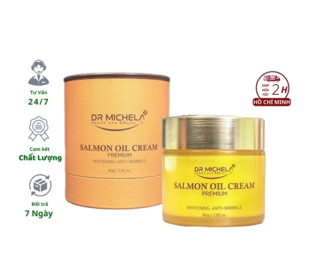 Kem Dưỡng Salmon Oil Cream DrMichela 80g Hàn Quốc Kem Dưỡng Cá Hồi Hỗ Trợ Cấp Ẩm Giúp Cải Thiện Độ Đàn Hồi Cho Da Mặt