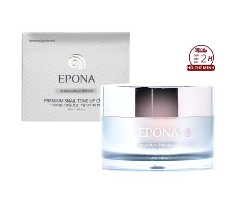 Kem dưỡng ẩm Epona Premium Snail Tone Up Cream 50ml Hàn Quốc Kem ốc sên dưỡng trắng chống nắng nâng tone dưỡng ngày