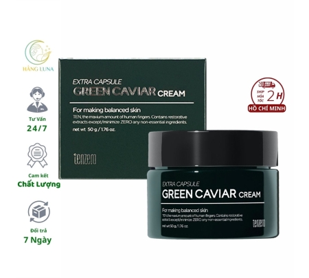 Kem dưỡng ẩm Green Caviar Extra Capsule Cream 50g Hàn Quốc. Kem dưỡng Tenzero Rong nho Hỗ trợ cấp ẩm dưỡng trắng da