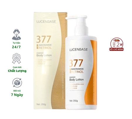 Sữa Dưỡng Thể Lucenbase 377 Niacinamide Retinol Essence Body Lotion 250g Hỗ Trợ Dưỡng Trắng Cấp Ẩm