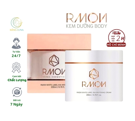 Kem dưỡng trắng da body RMON White Label Dia Whitening Cream 200ml, Kem dưỡng thể RMON Derma Cosmetic giúp trắng da