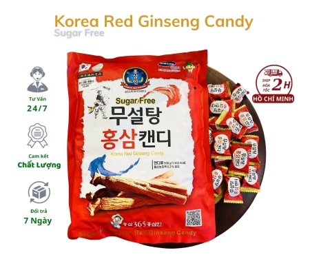 Kẹo Hồng Sâm Không Đường 365 Hàn Quốc Đỏ Gói 500g