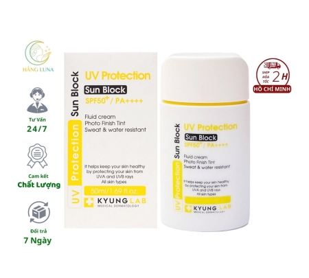 Kem chống nắng Kyung Lab UV Protection Sun Block SPF50+ PA++++ 50ml Hàn Quốc Hỗ trợ chống nắng dưỡng trắng nâng tone
