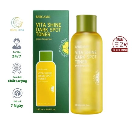 Toner Bergamo Green Tangerine Vita Shine Dark Spot Toner 180ml Nước hoa hồng  quýt xanh sáng da mờ thâm nám  Hàn Quốc