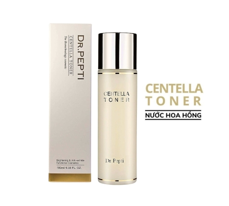 Nước hoa hồng Dr.Pepti+ Centella Toner 180ml Hàn Quốc dưỡng da căng bóng, Nước Toner cân bằng da, làm điều màu da