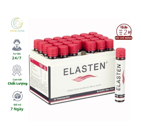 Collagen Elasten dạng nước – Hộp 28 ống x 25ml Nước uống tái cấu trúc da, chống lão hóa giúp nâng tone da