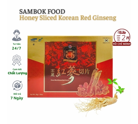 Hồng Sâm Lát Tẩm Mật Ong Sambok 200gr Hàn Quốc