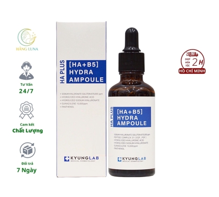 Serum cấp ẩm HA Plus HA + B5 Hydra Ampoule KyungLab 50ml Hàn Quốc Tinh chất cấp ẩm làm dịu da cải thiện độ đàn hồi căng bóng da