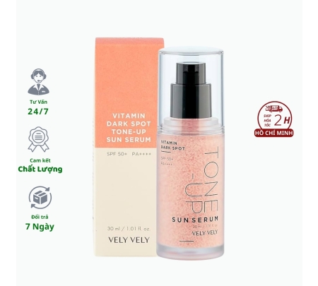 Serum chống nắng Vely Vely Vitamin Tone-Up Sun Serum 30ml  Hàn Quốc Hỗ trợ Chống nắng Dưỡng trắng Chống lão hóa