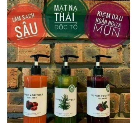 Sữa Rửa Mặt Byvibes Wonder Bath Super Vegitoks Cleanser 300ml Chiết Xuất Rau 