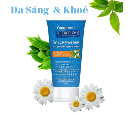 Gel Rửa Mặt Giảm Mụn Compliment No Problem BHA + Tea Tree