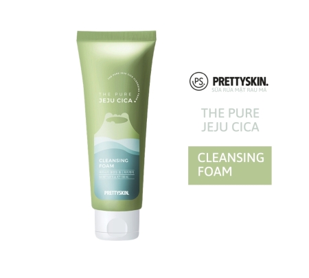 Sữa rửa mặt PrettySkin Pure Jeju Cica Cleansing Foam 150ml chiết xuất rau má