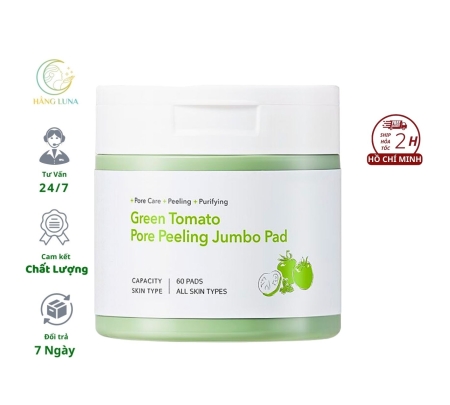 Toner Sungboon Editor Green Tomato Pore Peeling Jumbo Pad 180ml 60 miếng Hàn Quốc Toner Cà chua xanh dạng miếng dán giúp Chăm sóc lỗ chân lông cho da mặt 