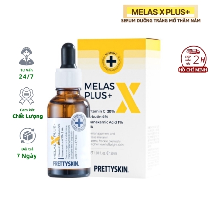 Tinh Chất Dưỡng Trắng Da, Mờ Thâm Pretty Skin Melas Plus+ Vitamin C-20% Arbutin-4% 30ml