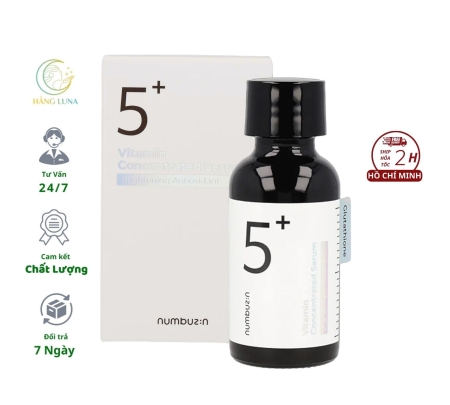 Tinh chất Numbuzin 5+ Vitamin Concentrated Serum 30ml Serum numbuz:n Hỗ trợ cấp ẩm dưỡng trắng da mặt