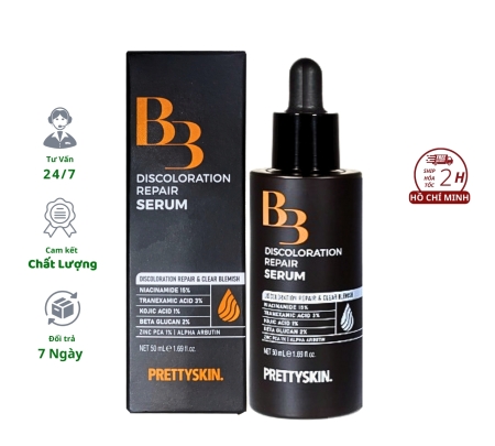 Serum B3 Discoloration Repair Serum Prettyskin 50ml Hàn Quốc Tinh Chất B3 Hỗ trợ dưỡng trắng Cải thiện nám cho da