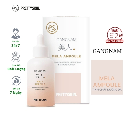 Tinh Chất Prettyskin Gangnam Miin Mela Ampoule Giảm Thâm Nám, Dưỡng Trắng 50ml, Serum Gangnam Mela Ampoule Prettyskin