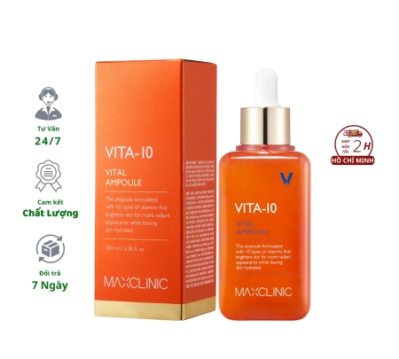 Tinh Chất Vita-10 Vital Ampoule Maxclinic 100ml Hàn Quốc Serum Vita 10 Hỗ Trợ Cấp Ẩm Dưỡng Trắng Da Skincare