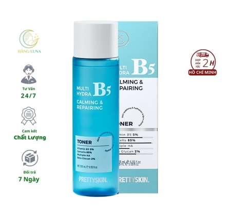 Nước hoa hồng Pretty Skin Multi Hydra B5 Calming & Repairing Toner 205ml Hàn Quốc Giúp cấp ẩm phục hồi da