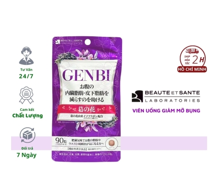 Viên Uống GENBI Beaute et Sante Labora Tories Giảm Cân, Mỡ Bụng, Vòng Eo  90 Viên 30 Ngày Nhật Bản