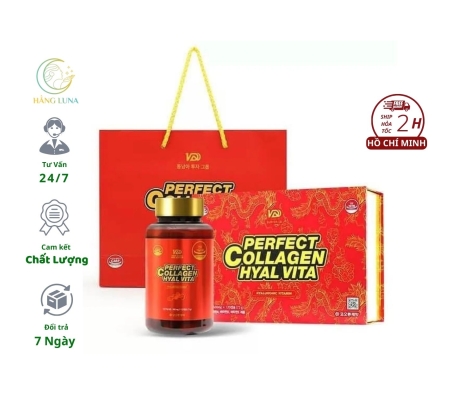 Viên uống Collagen Hỗ trợ làm đẹp cấp nước, trẻ hóa da Perfect Collagen Hyal Vita 120 viên 600mg Hàn Quốc