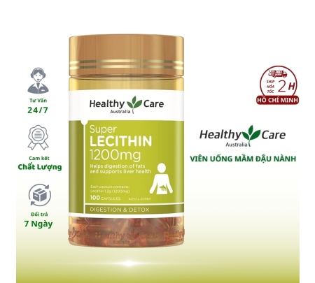 Viên Uống Mầm Đậu Nành Healthy Care Super Lecithin 1200Mg - 100 Viên