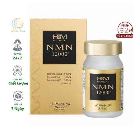 Viên Uống NMN Hỗ Trợ Chống Lão Hóa Giúp Trẻ Hóa, Viên Uống NMN 12000+ Aishodo Nhật Bản Hủ 60 Viên