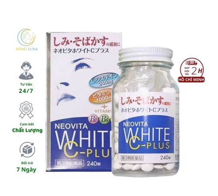 Viên uống trắng da Neovita White C-Plus 240 viên Nhật Bản Hỗ trợ giảm thâm sạm nám tàn nhang