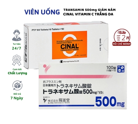 Thực phẩm chức năng Viên uống trắng da ngừa mụn Cinal C 100 viên của Nhật Bản