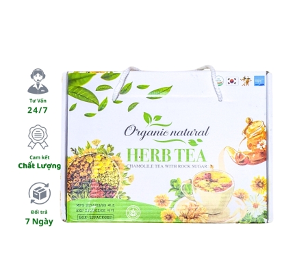 Trà Hoa Cúc Herb Tea Organic Natural Hộp 25 Gói Trà Hoa Cúc Mix 7 Loại Hỗ Trợ Thanh Nhiệt Dưỡng Nhan