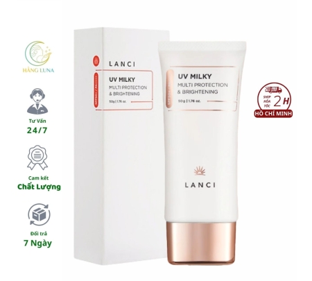 Sữa chống nắng Lanci UV Milky 50g SPF 50+ PA++++ 50g Nhật Bản Hỗ trợ chống nắng dưỡng trắng cho da mặt