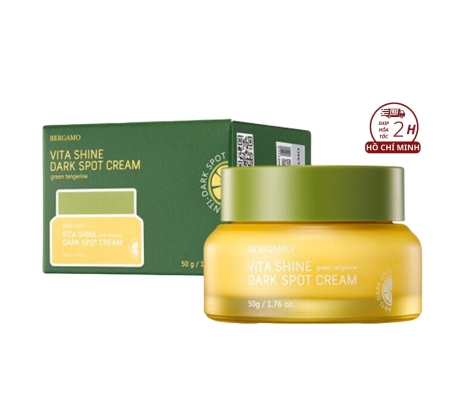 Kem dưỡng da Bergamo Green Tangerine Vita Shine Dark Spot Cream 50g kem dưỡng quýt xanh sáng da mờ thâm nám Hàn Quốc