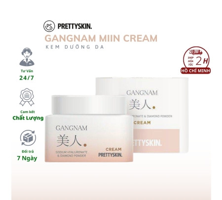 Kem dưỡng Pretty Skin Gangnam Miin Cream Sodium Hyaluronate & Diamond Power 100ml, Kem dưỡng Prettyskin dưỡng trắng da mờ nám