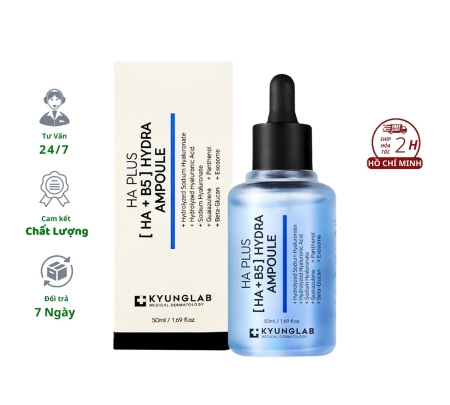 Serum cấp ẩm HA Plus HA + B5 Hydra Ampoule KyungLab 50ml Hàn Quốc Bản mới Tinh chất cấp ẩm làm dịu da cải thiện độ đàn hồi căng bóng da