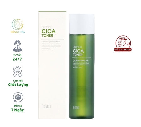 Nước hoa hồng Blemish Cica Toner Tenzero 200ml Hàn Quốc Toner rau má Hỗ trợ cấp ẩm làm dịu da mặt